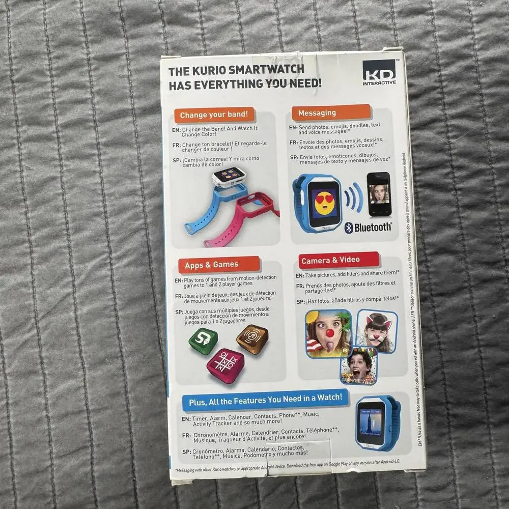 NEW Kurio Watch 2.0+ Blue Kids Smart Watch Bluetooth Camera‎ Apps Messaging